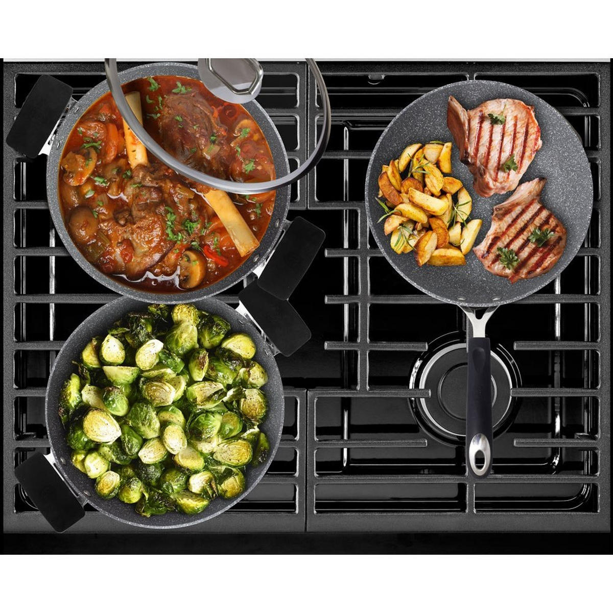 WOK Grau 28/28/7 cm BH1159 - Grau, Metall (28cm) - Berlinger Haus