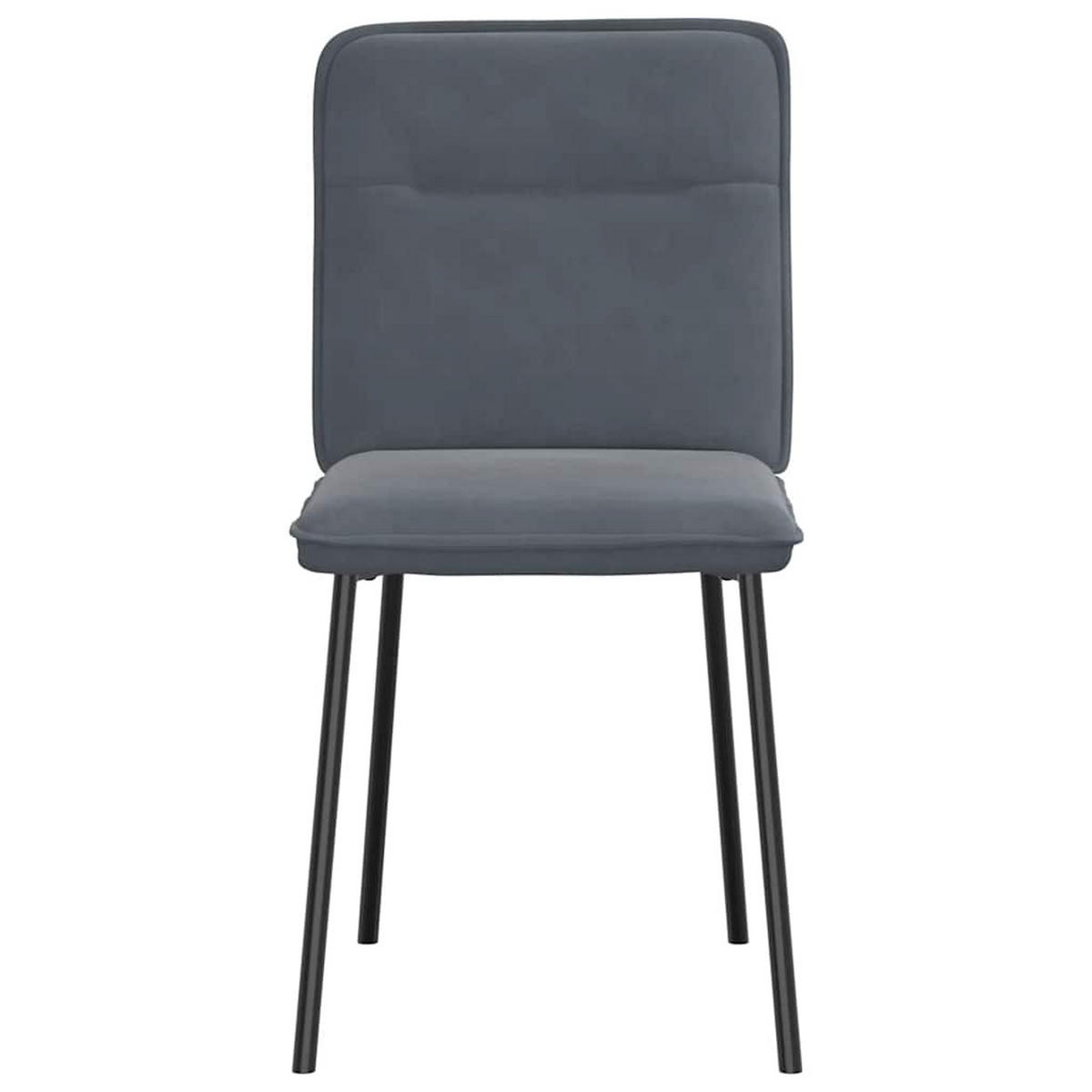 ESSZIMMERSTÜHLE 2 Stk. Dunkelgrau Samt 45*54*83cm - Dunkelgrau, Metall (45/83/54cm) - ZMH