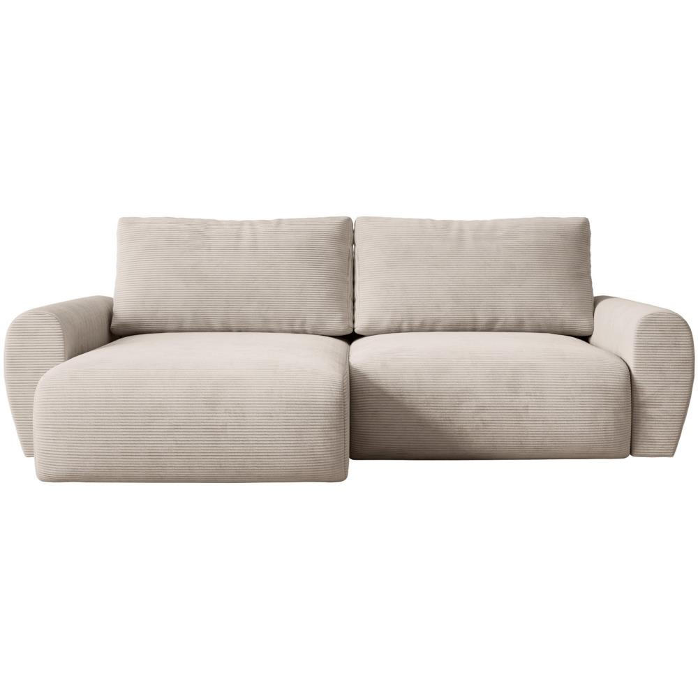 ECKSCHLAFSOFA Poss L beige links - Beige, Textil (253/153cm) - Beautysofa