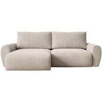 ECKSCHLAFSOFA Poss L beige links - Beige, Textil (253/153cm) - Beautysofa