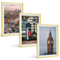 BILDER SET 3er Set - 40x60 cm Goldrahmen - London Bridge Guardian Big Ben - Goldfarben, Kunststoff (40/60cm) - TULUP