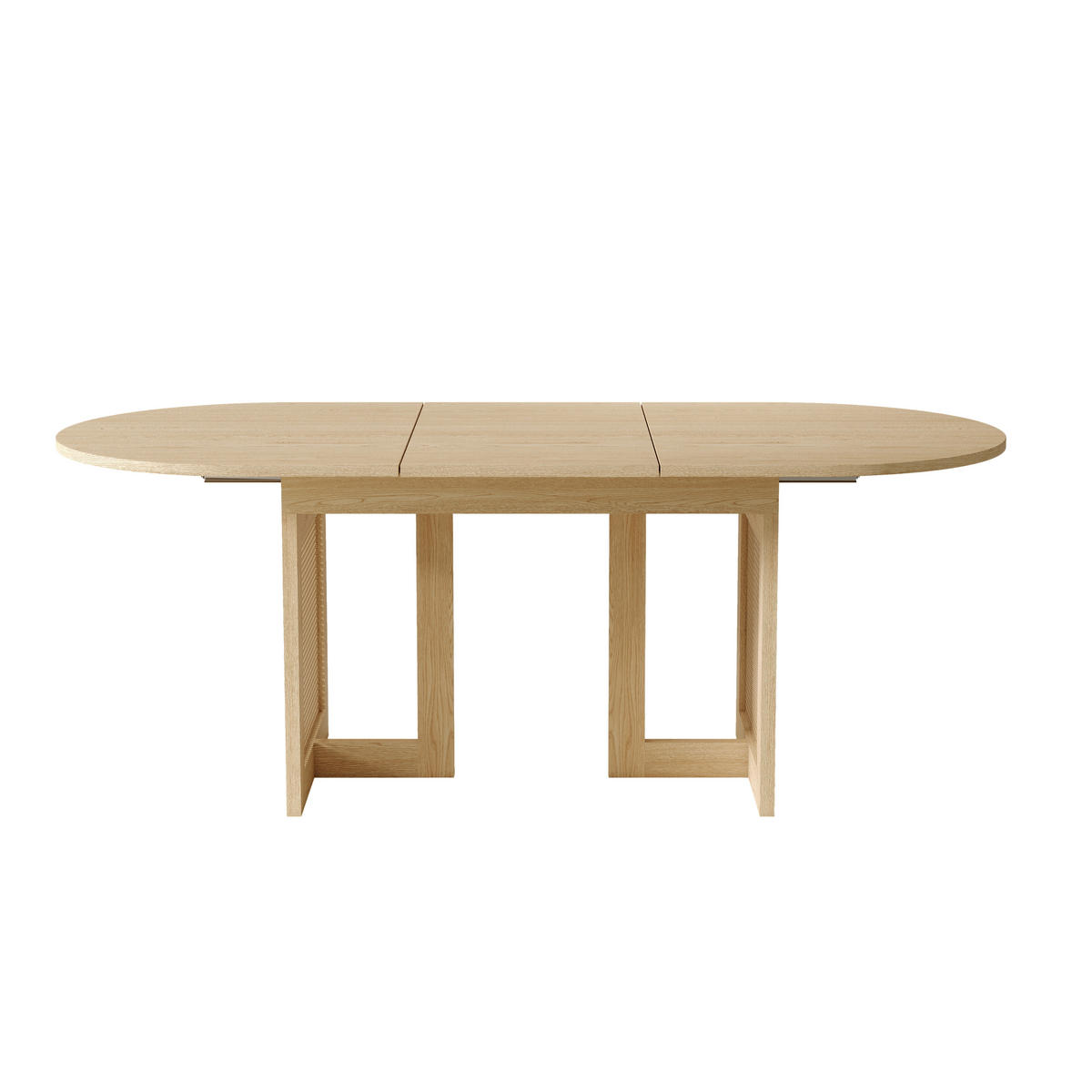 ESSGRUPPE 1+6 Ausziehbarer Tisch Eiche 150-200cm & 6 Armlehnstühle Beige - Eichefarben, Holzwerkstoff (200/75/90cm) - Urban Meuble