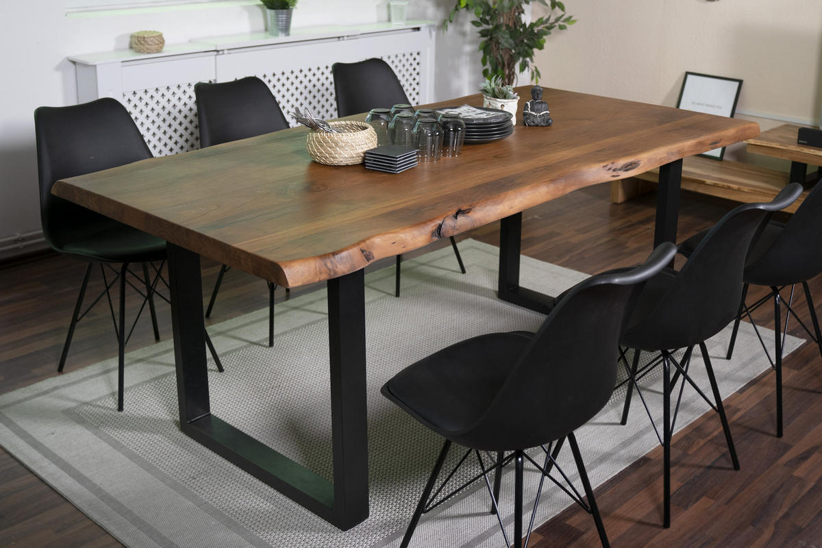 ESSTISCH CALI - Schwarz/Braun, Holz/Metall (100/260/77cm) - SAM