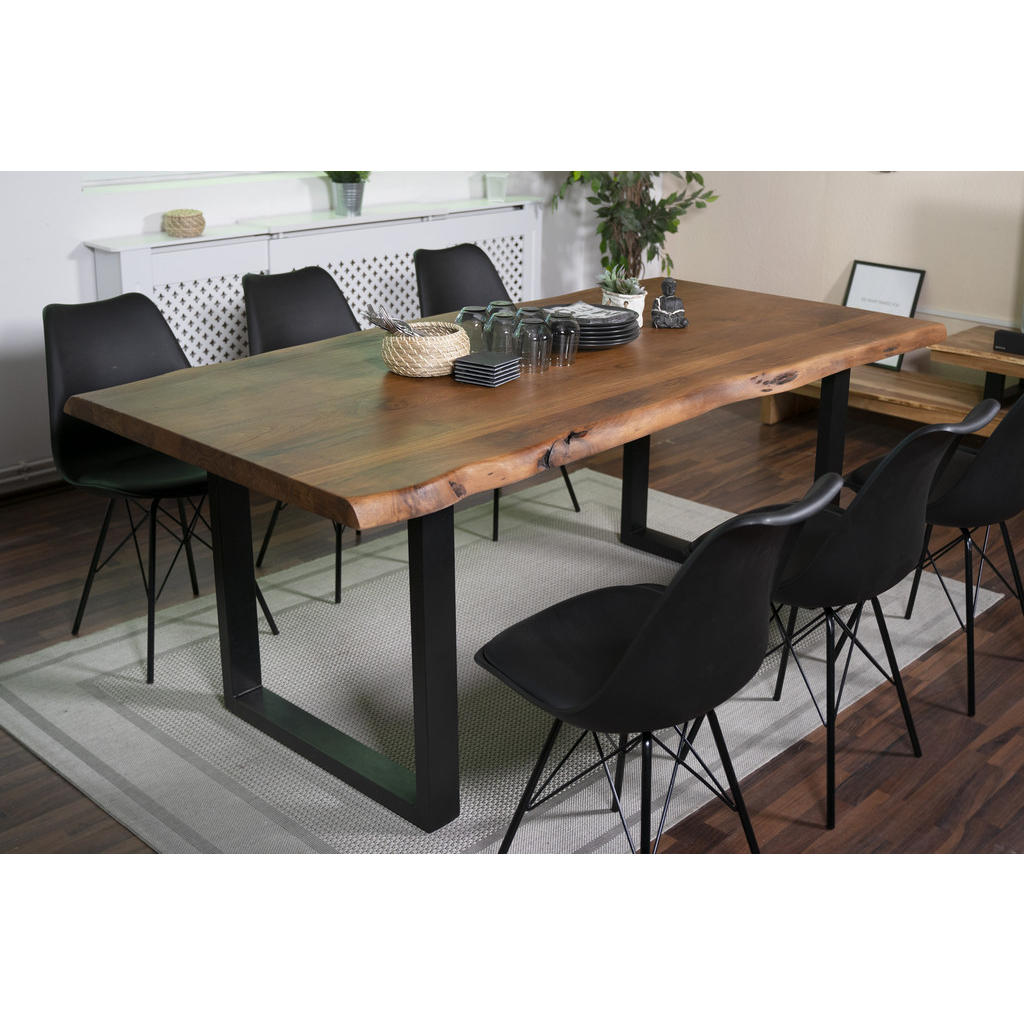 Thumbnail - SAM Esstisch, Braun, Holz, Echtholz,Akazie, Rechteckig,Quadratisch, U-Form, 280x77x100 cm, Esszimmer, Tische, Esstische