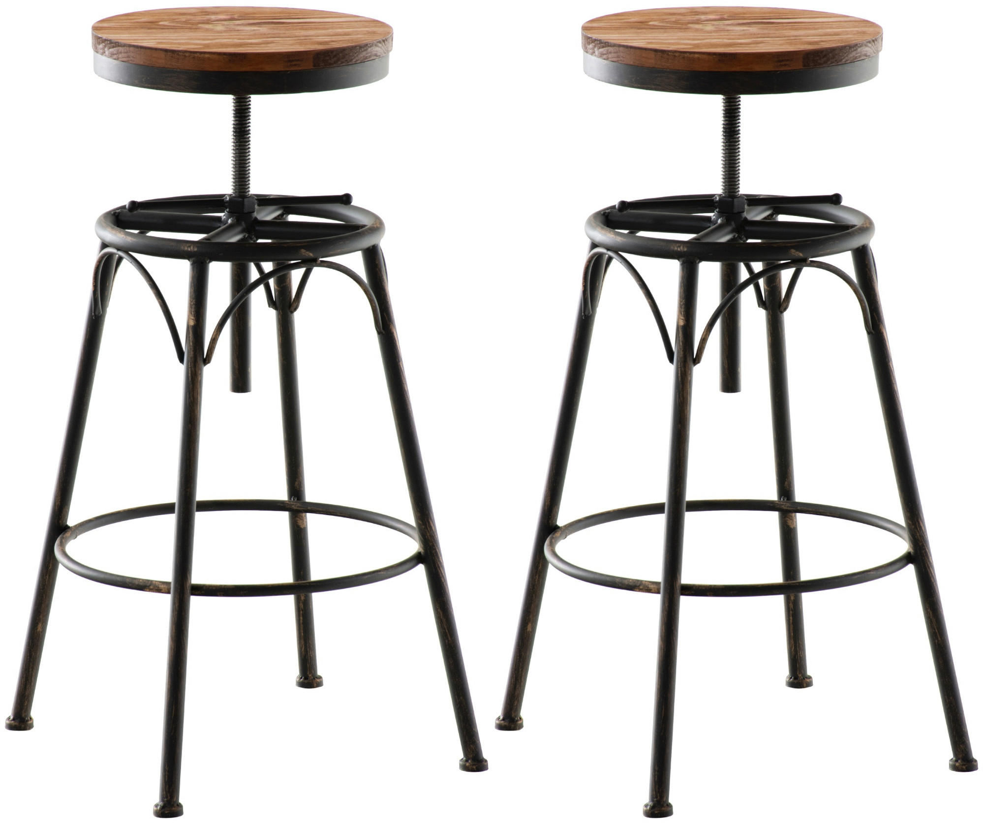 BARHOCKER 2er Set Metall bronze - Bronzefarben, Metall (42/70/42cm) - CLP