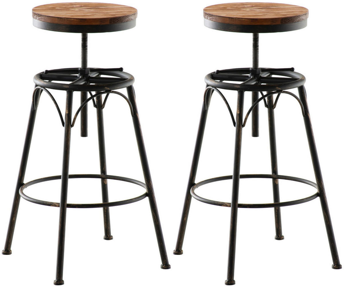 BARHOCKER 2er Set Metall bronze - Bronzefarben, Metall (42/70/42cm) - CLP
