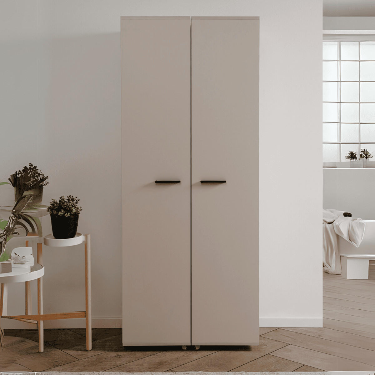 SCHUHSCHRANK 15 Fächer Lugo - L74 cm - Beige, Holzwerkstoff (34/181.5/74cm) - Calicosy