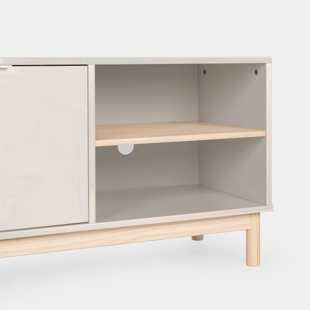 TV-ELEMENT Elian Weiß 140 cm x 53 cm - Weiß, Holzwerkstoff (140/53/38cm)