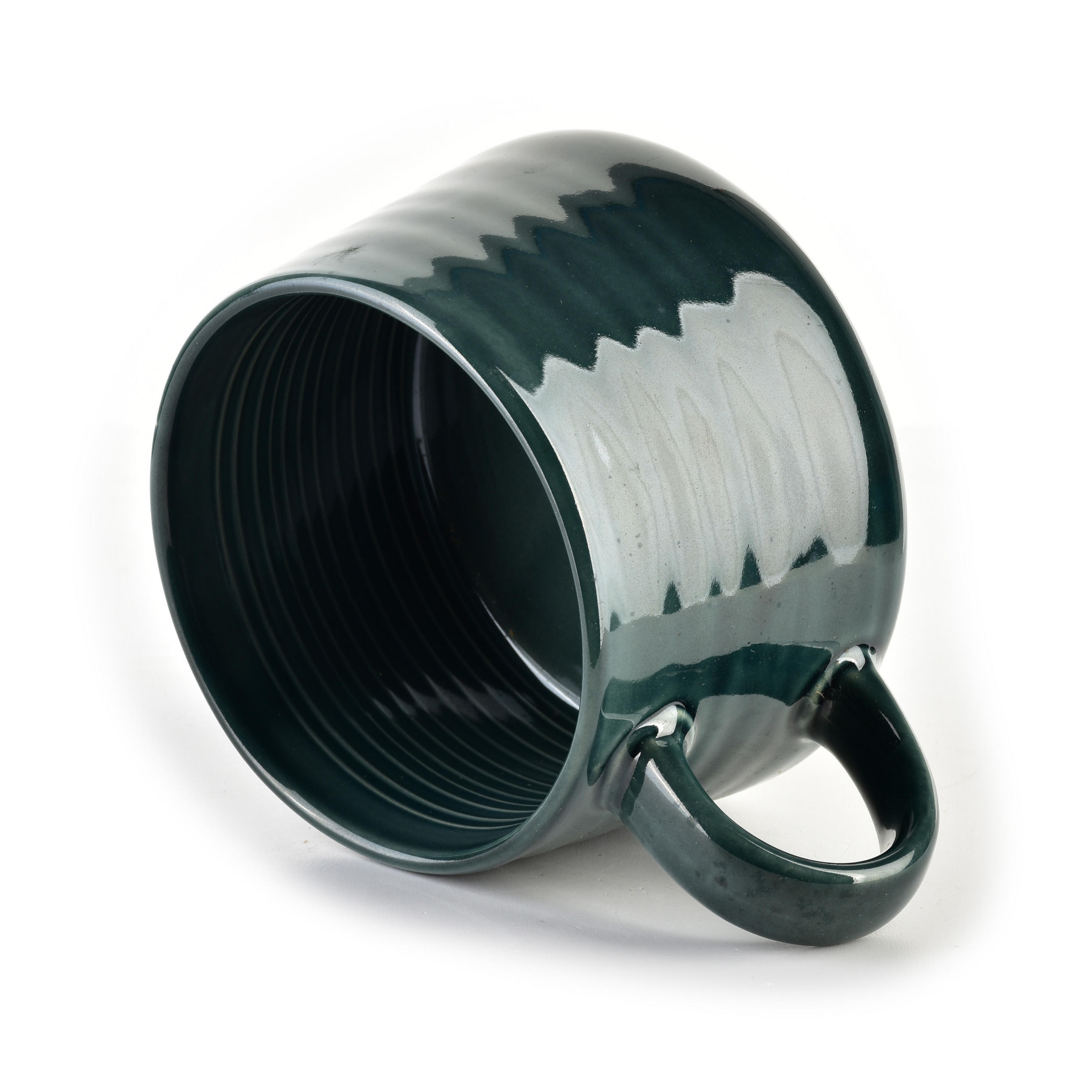 BECHER Basic Nature Grün 15/10/7.5 cm Keramik - Dunkelgrün, Keramik (0.42L) - Mondex