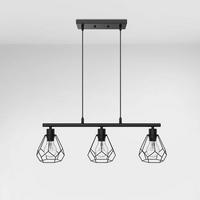 PENDELLEUCHTE mit Höhenverstellung, 3-flammig, schwarz - Schwarz, Metall (123/14.9/62.9cm) - EMKE