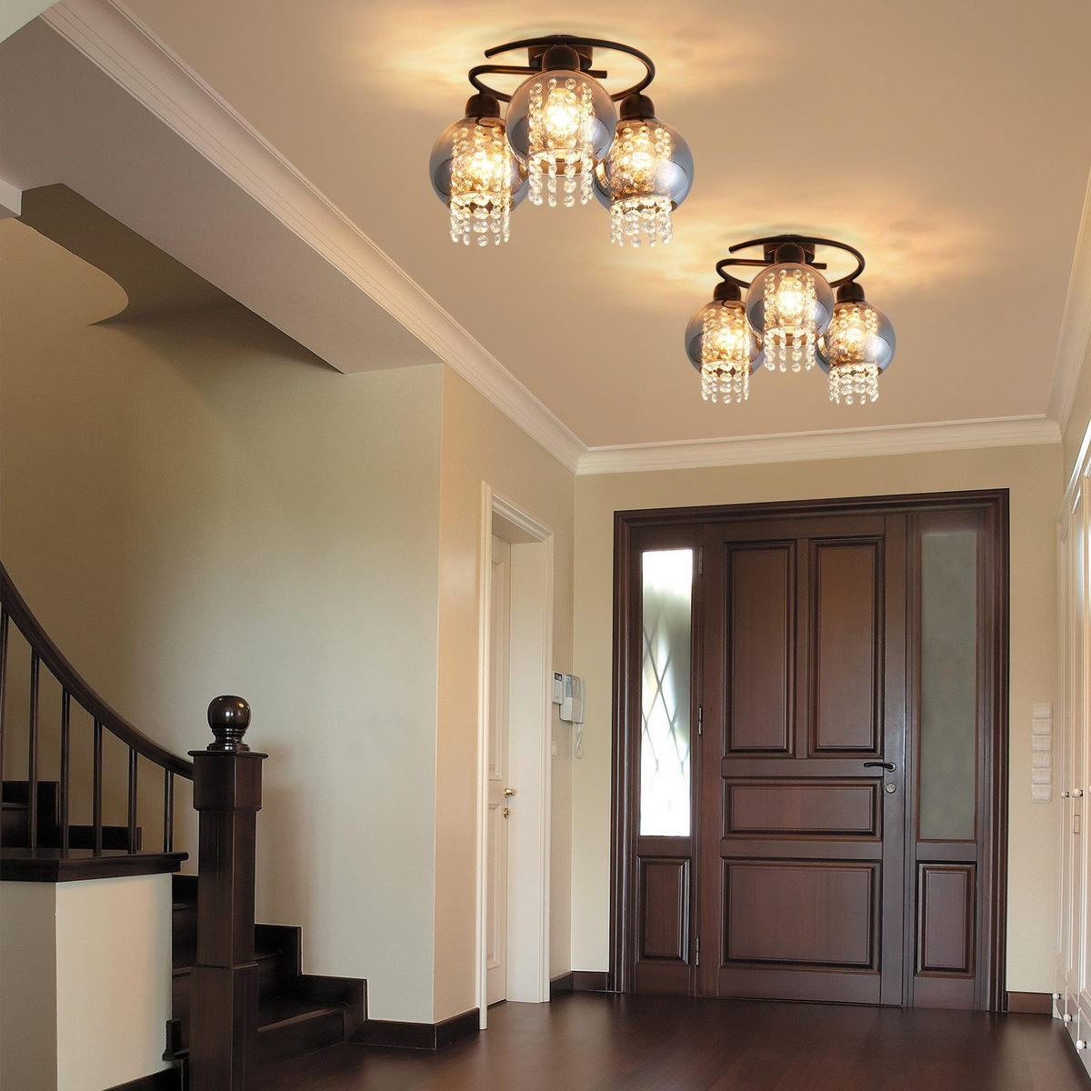 DECKENLEUCHTE Mandel 37/23/37 cm - Schwarz, Metall (23/37/37cm) - Nettlife