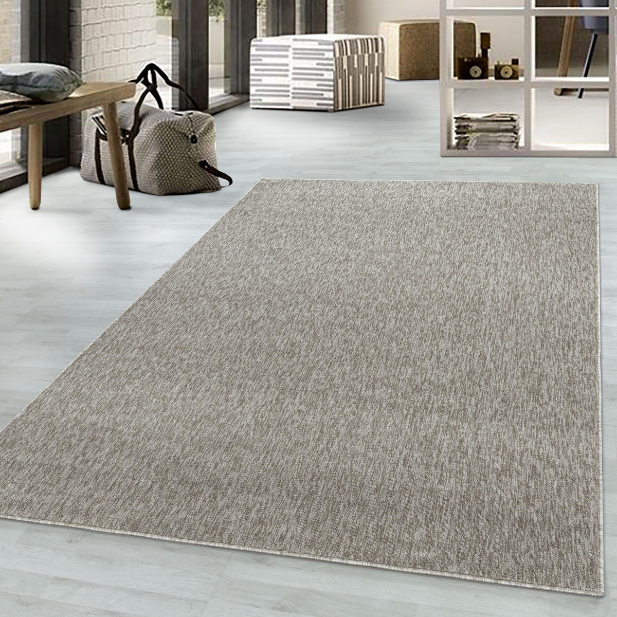 TEPPICH Kurzflor Unifarben Polypropylen saugroboter Wohnzimmer Beige Rechteckig 200x290 - Beige, Textil (200/290cm) - KADIMA DESIGN