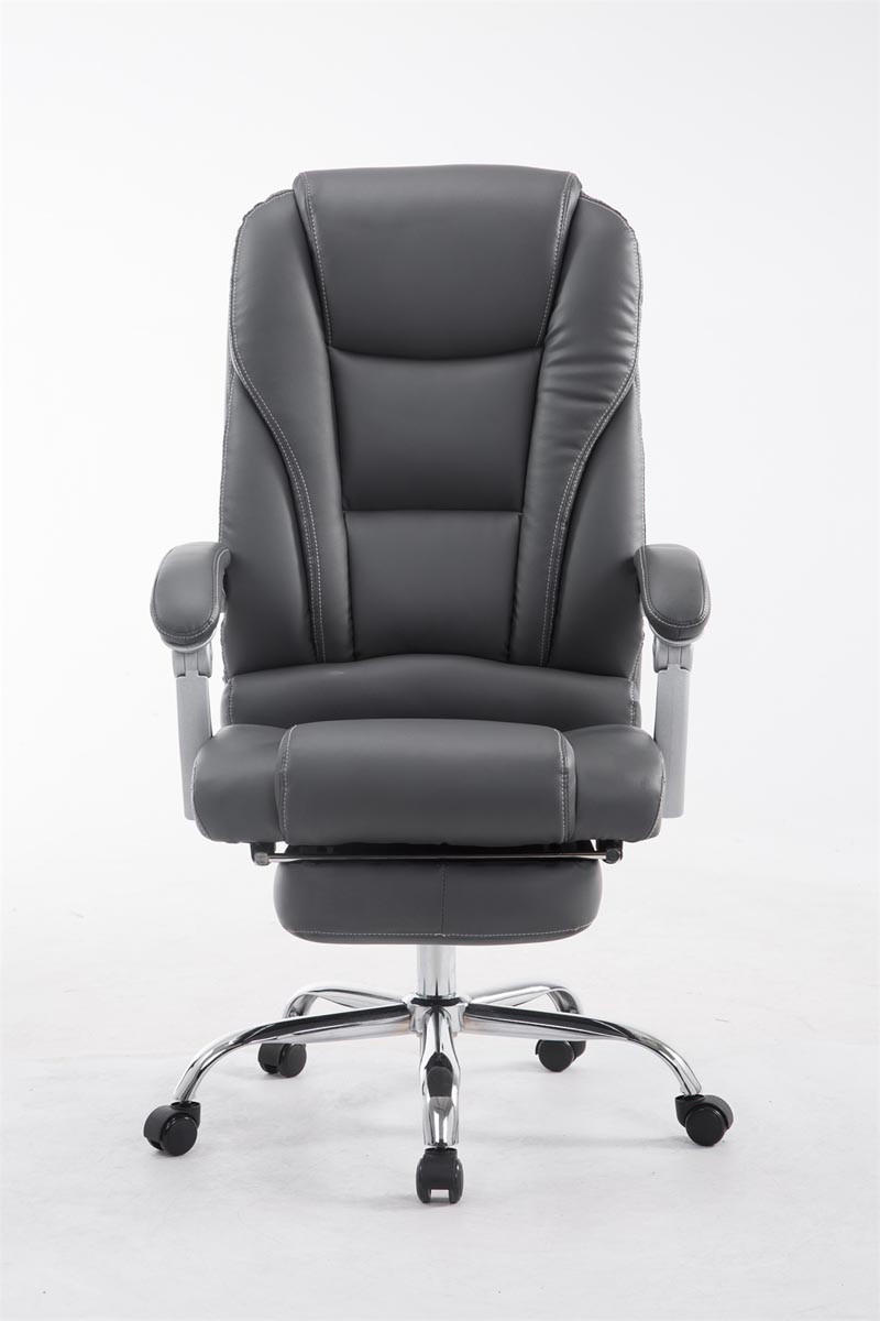 BÜROSTUHL MIAMI 118x68x64 Grau Kunstleder Metall - Grau, Leder/Metall (68/118/64cm) - DELUKE