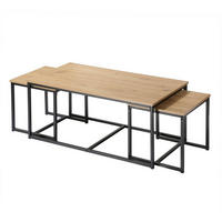 COUCHTISCHE zum Ausziehen im 3er Set - Eichefarben, Holzwerkstoff (100/50/45cm) - Calicosy