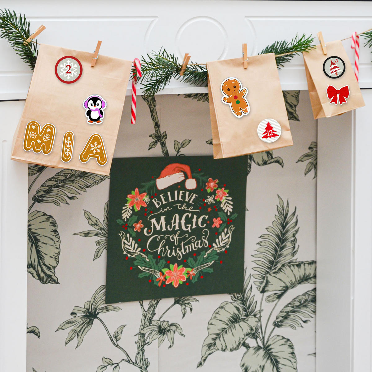 ADVENTSKALENDER zum Selbstbefüllen, 24 Papiertüten - Braun, Papier (13/8/24cm) - Dunedesign
