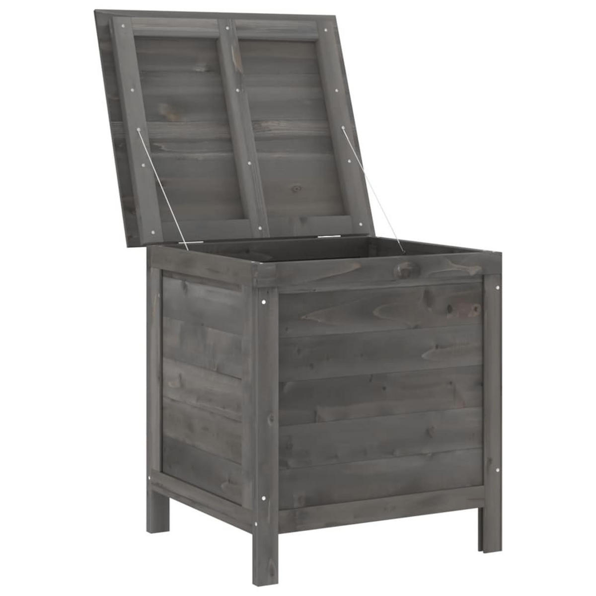 GARTENTRUHE Anthrazit 50x49x56,5 cm Massivholz Tanne - Anthrazit, Holzwerkstoff (50/56.5/49cm) - furnicato