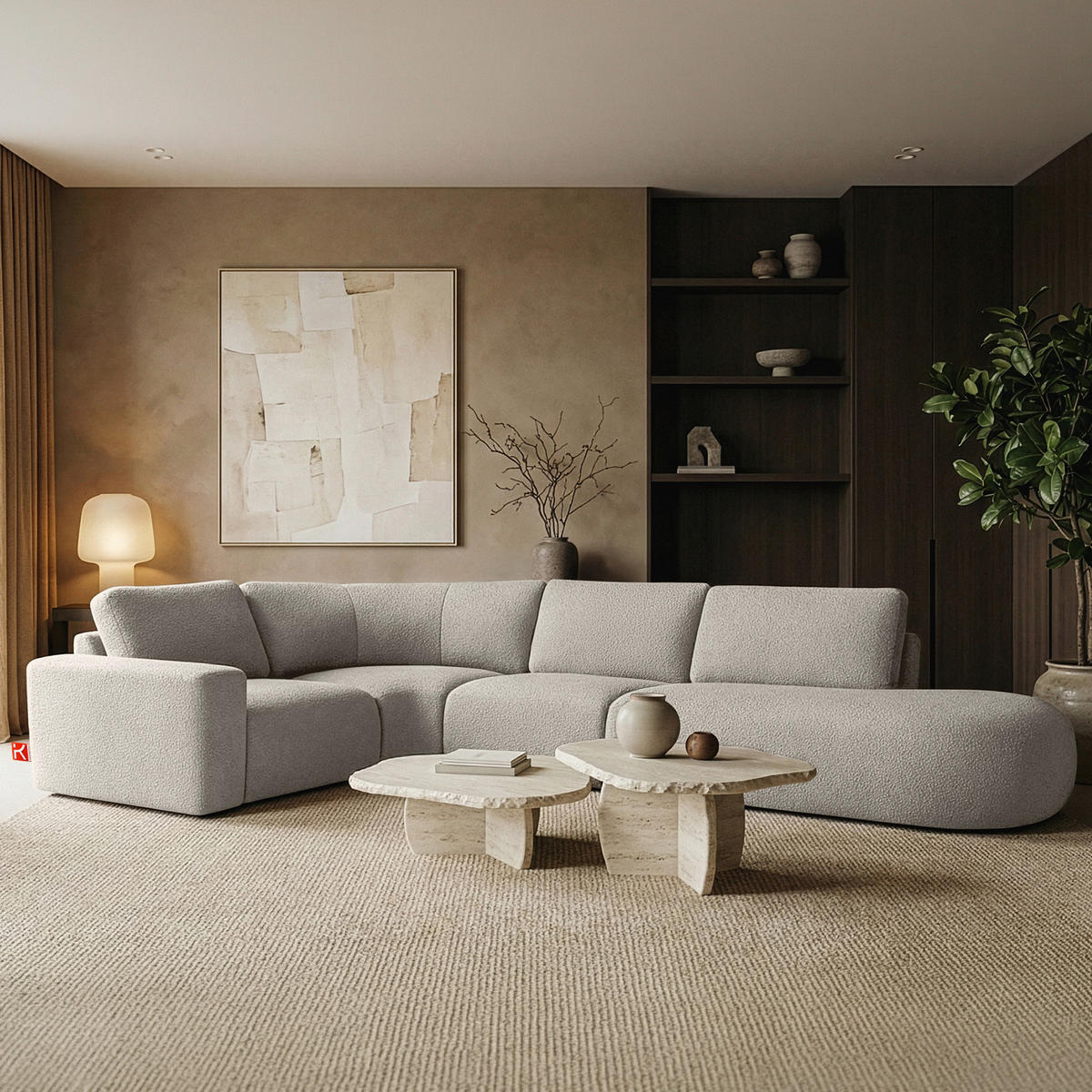 ECKSOFA RECHTS ZUCCO, Braun - Braun, Holz/Holzwerkstoff (224/373cm) - KONSIMO®