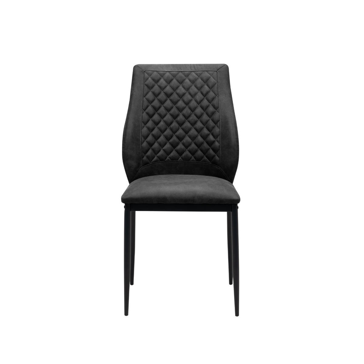 ESSZIMMERSTÜHLE STOFF MIT METALLGESTELL 4er set 45/90/45 cm - Dunkelgrau, Metall (45/90/48cm) - Calicosy