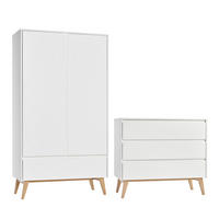 POKOJ PRO MIMINKO 2DÍLNÝ Bílá a dřevo - bílá, kompozitní dřevo (100/92/52cm) - Petits-meubles