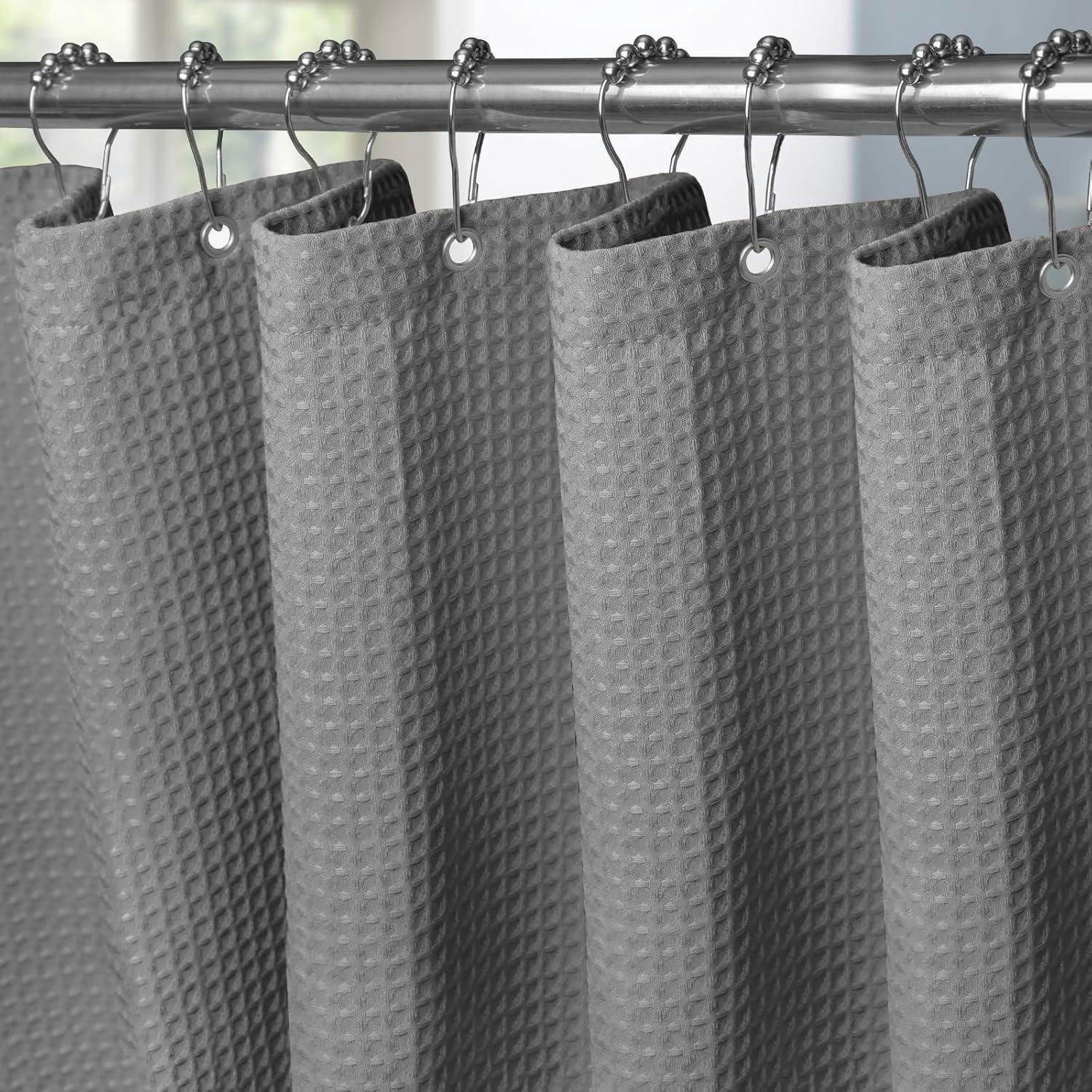 DUSCHVORHANG Waffel Dunkelgrau 182 x 198 cm - Grau, Textil (182/198cm)