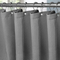 DUSCHVORHANG Waffel Stoff Dunkelgrau 182 x 244 cm - Grau, Textil (182/244cm)