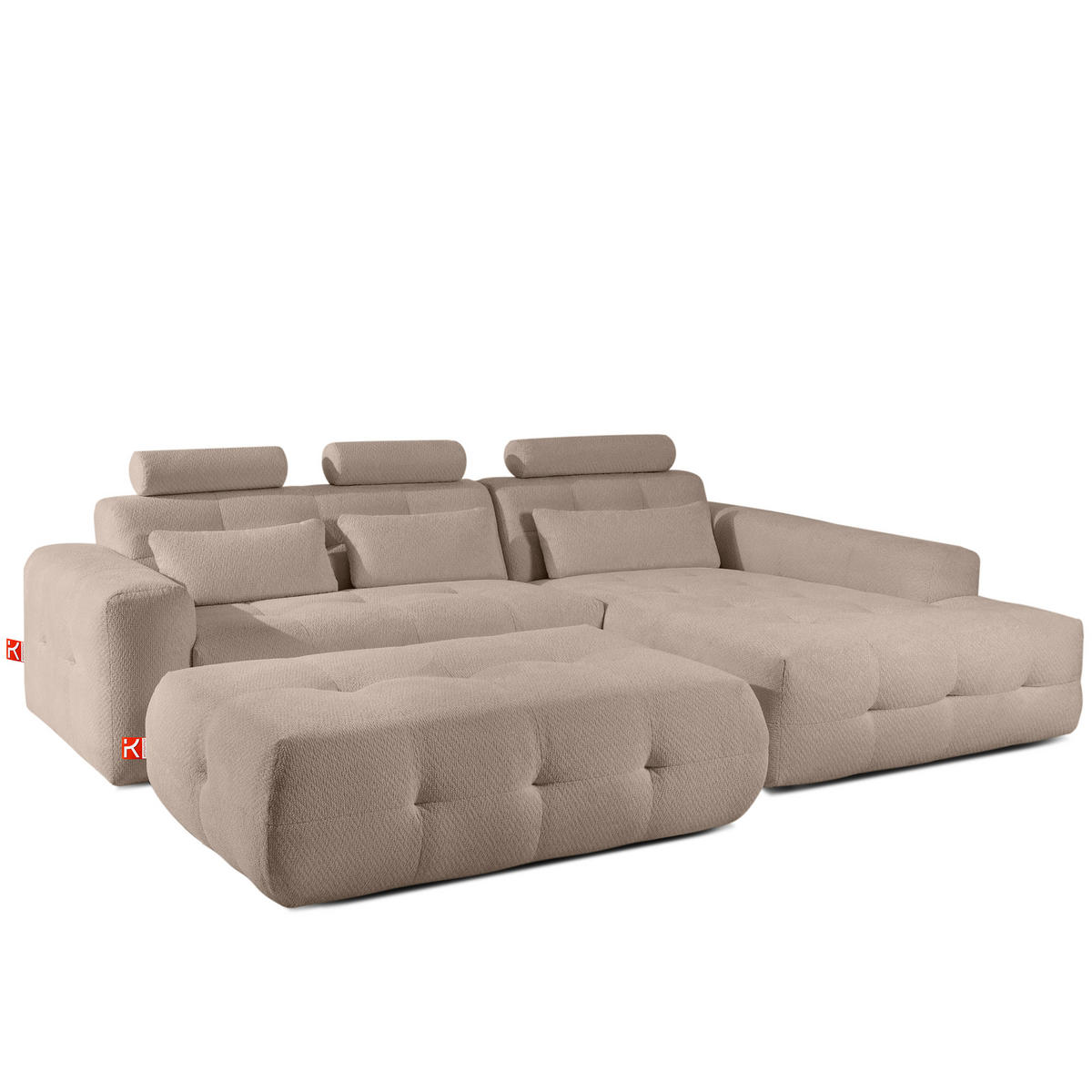 POLSTERMÖBELSET ALIGRA, 2-tlg, Hellbraun - Hellbraun, Holz/Holzwerkstoff (290/90/191cm) - KONSIMO®