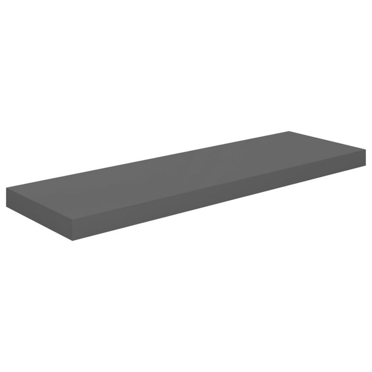 SCHWEBEREGALE 2 STK. HOCHGLANZ-GRAU 80X23,5X3,8 CM MDF - Anthrazit, Holzwerkstoff (23.5/3.8/80cm) - vidaXL