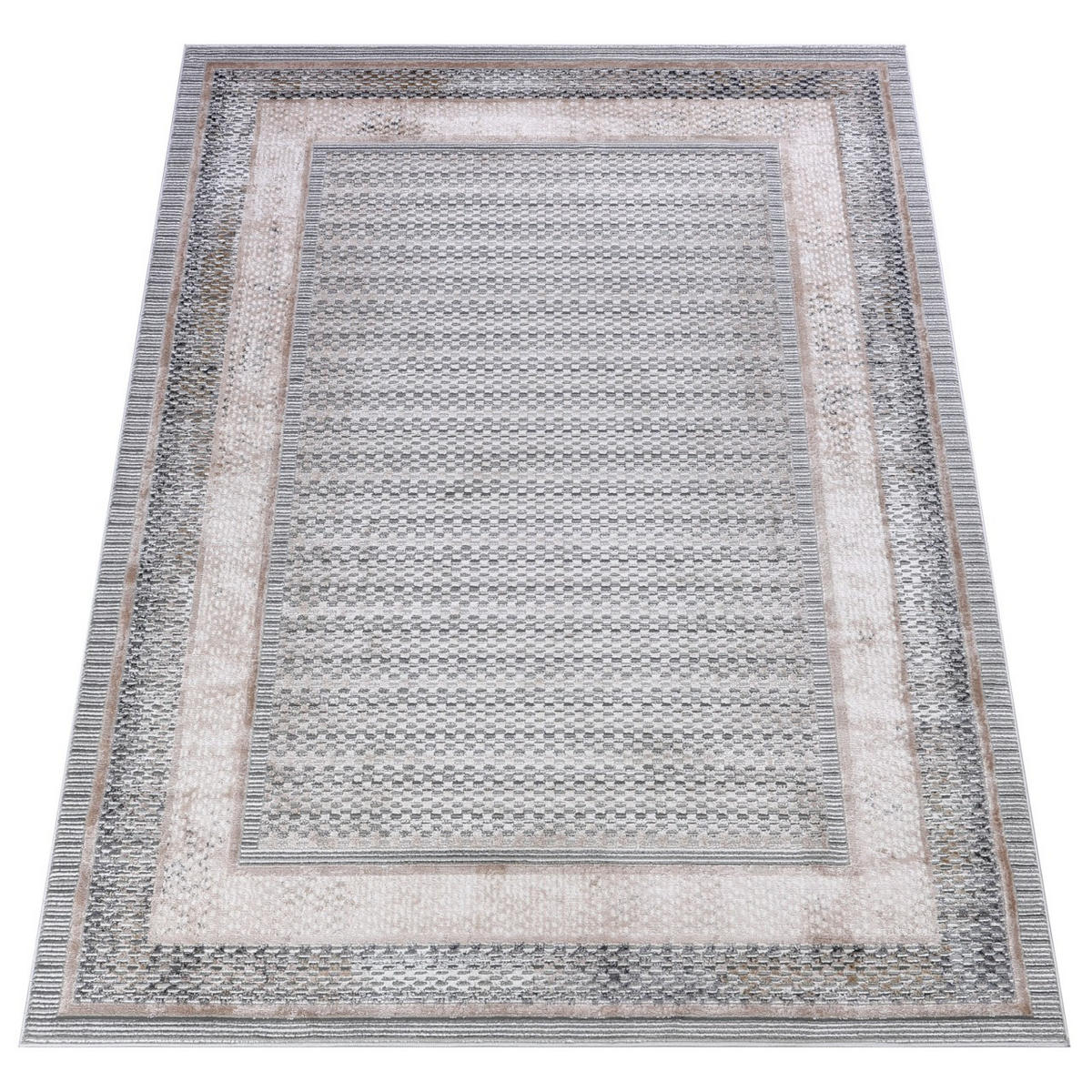 KOBEREC béžový grafitový krémový - 160 x 230 cm - viacfarebná, textil (160/230cm) - Mazovia