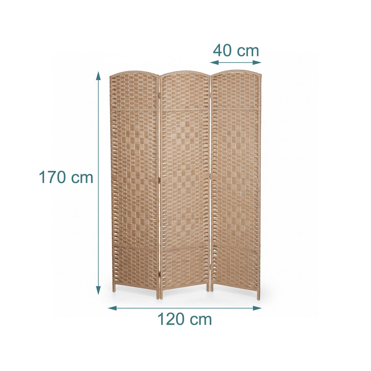 PARAVENT - svetlohnedá, drevo/papier (120/170/2cm) - Relaxdays