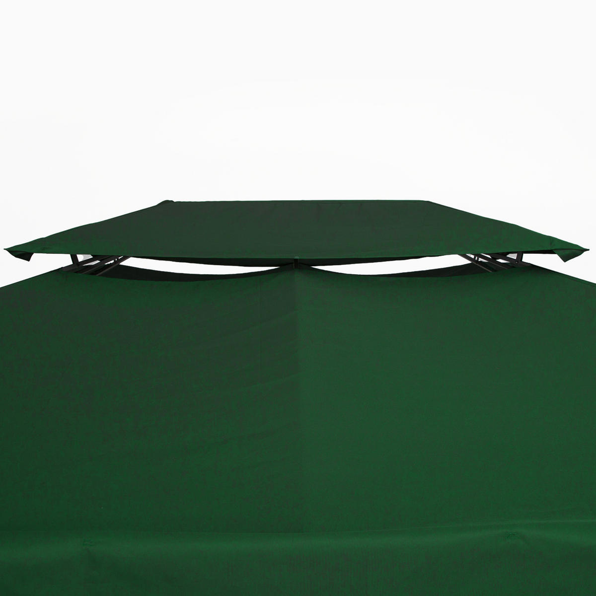 PAVILLON-ERSATZDACH von Outsunny 3x4 m, Doppeldach-Design, wetterfestes Polyester-Ersatzteil für Partyzelt und Gartenpavillon, Grün - Grün, Textil (300/20/400cm)