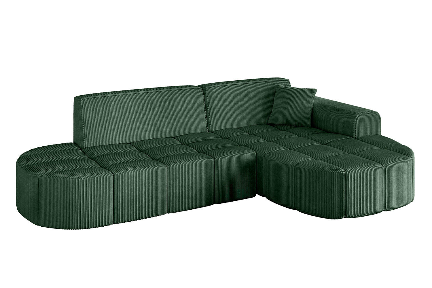 ECKSOFA Ottomane Rechts LIVO-L1 - 252x173x79,5 cm Grün - Grün, Holzwerkstoff/Textil (252/173cm) - ALTDECOR