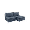 ECKSOFA Schlafsofa Amalia In Raven - Blau, Holzwerkstoff/Textil (200/140cm) - Fun Möbel