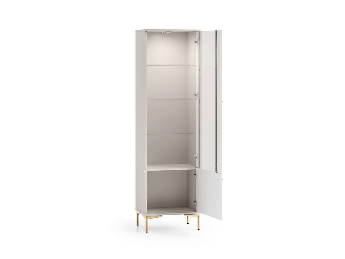 VITRINE – 54 cm – Sandro – Sandfarben - Sandfarben, Holzwerkstoff (54/190/40cm) - hi-markt