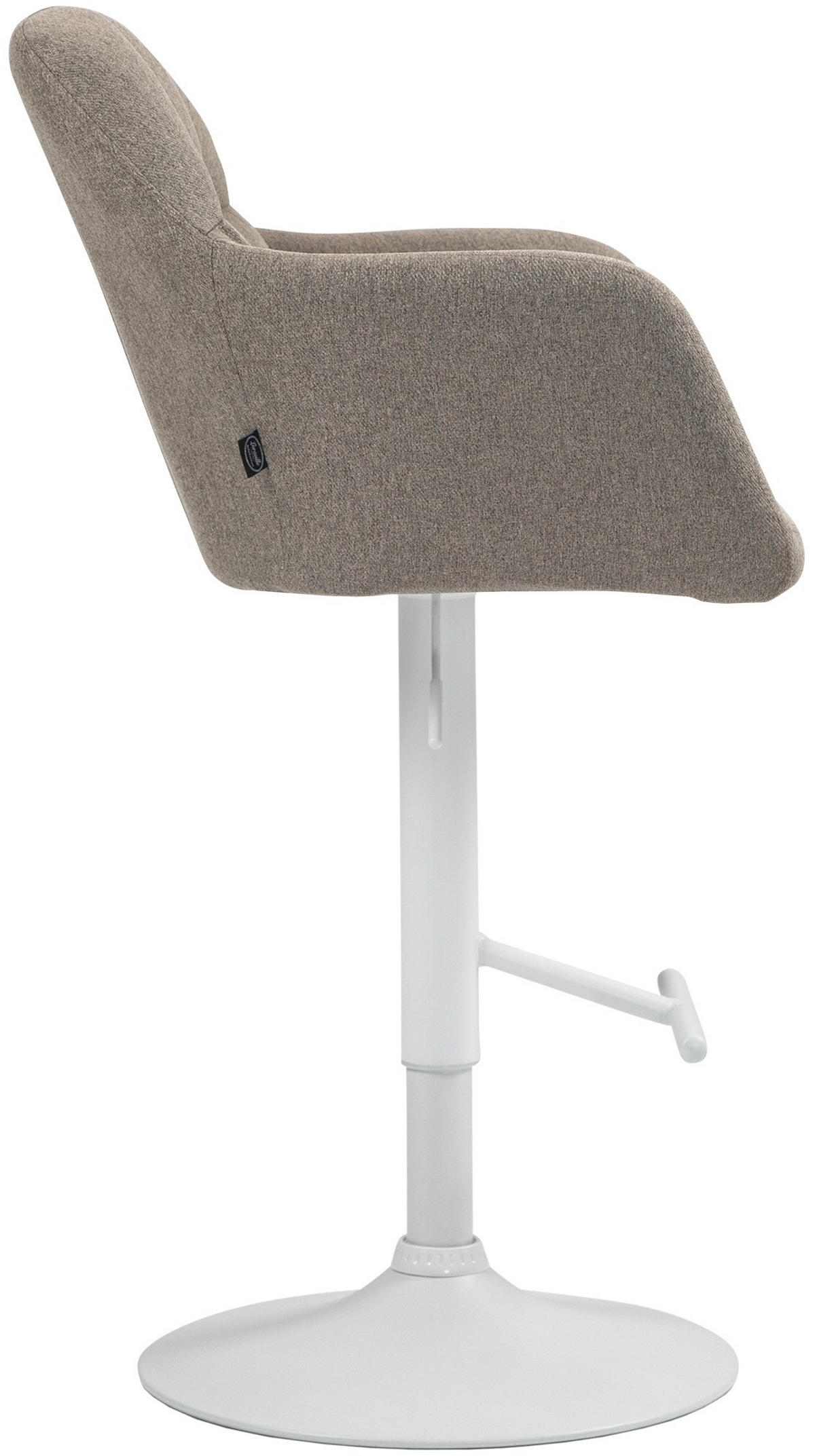 BARHOCKER Stoff taupe - Taupe/Weiß, Textil (57/97/59cm) - CLP