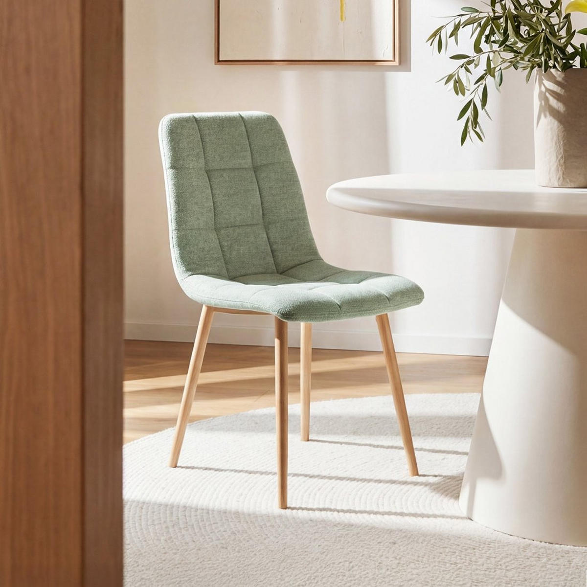 ESSZIMMERSTUHL Ailan Grün 43 cm x 88 cm 4er-Set - Grün, Textil (43/88/56cm) - Klast Home