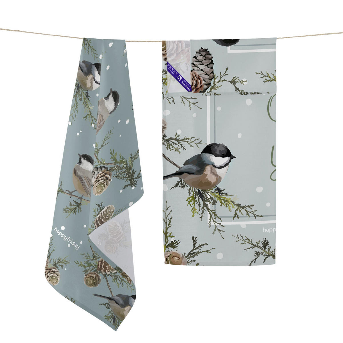 GESCHIRRTUCH (2 tlg) sparrow 70x50 cm mehrfarbig - Multicolor, Textil (70/50cm) - Happy Friday