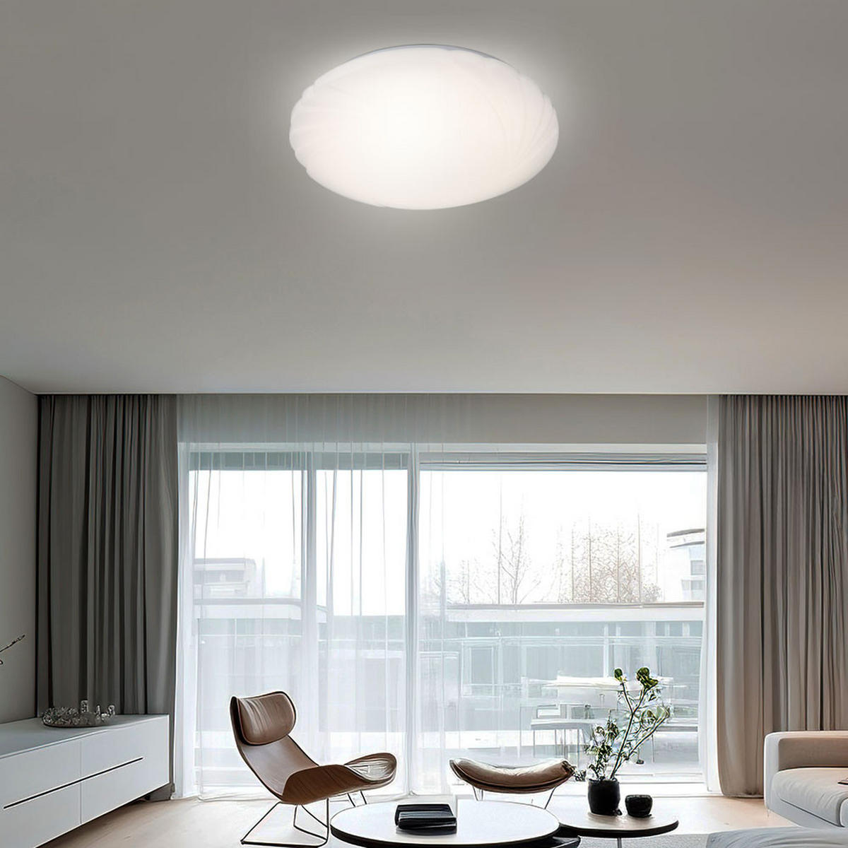 LED DECKENLEUCHTE ILLYA Weiß Metall - Weiß, Metall (30/30/8.5cm) - Globo Lighting