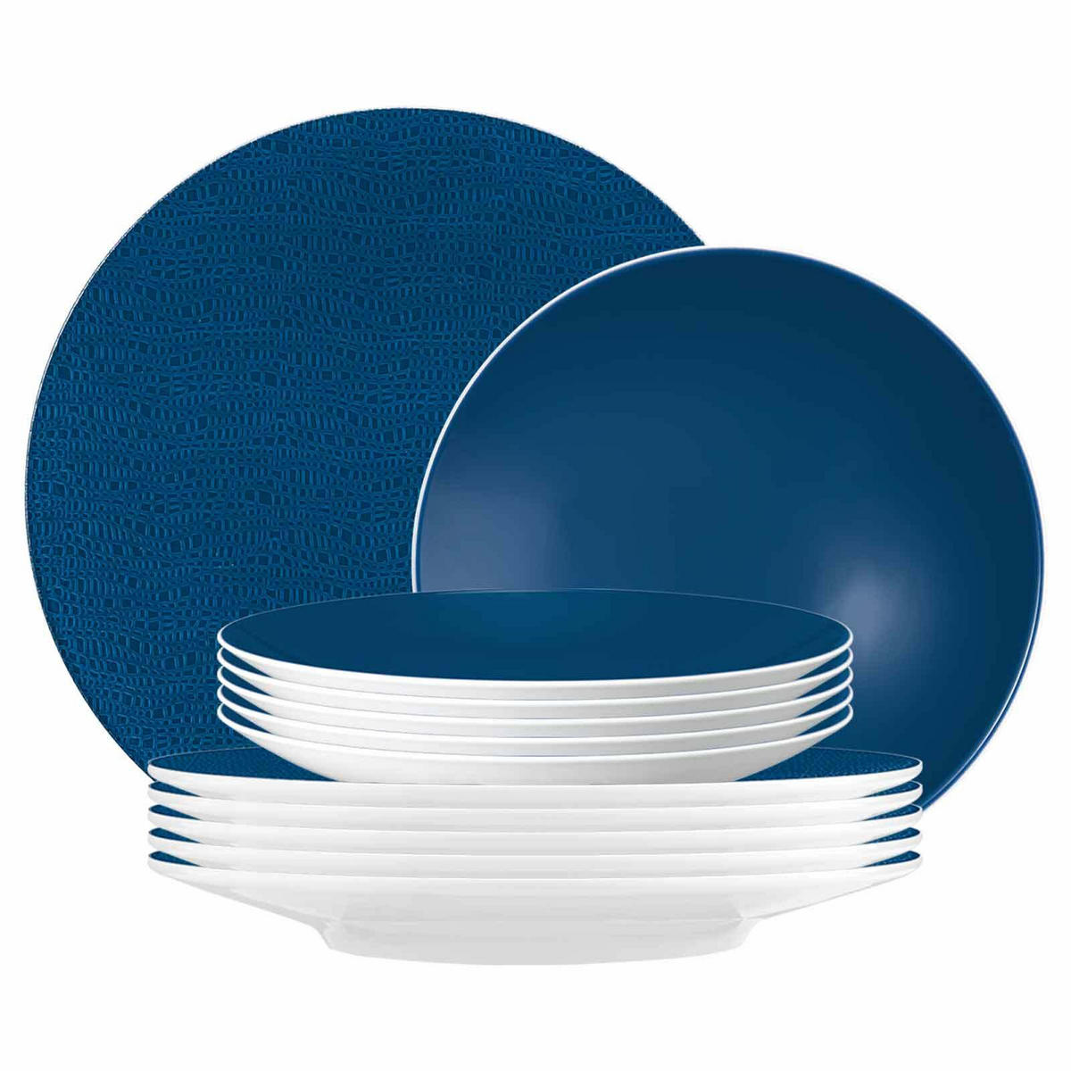 TAFELSERVICE Life Fashion Classic Blue 12er Set - Blau, Keramik (1/1/1cm) - Seltmann Weiden