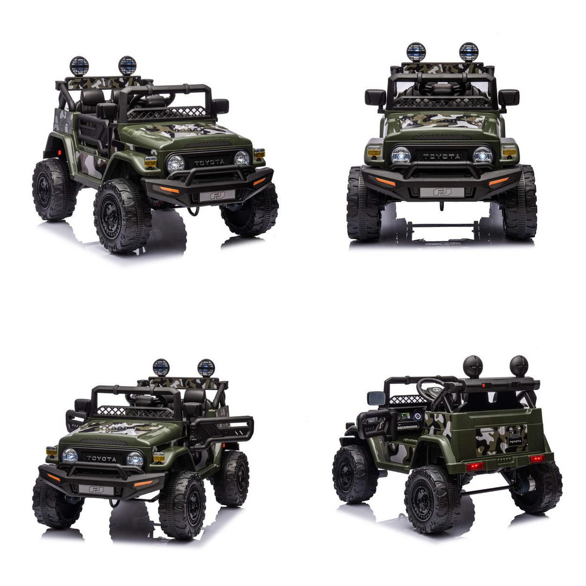 ELEKTROAUTO SUV Toyota grün FJ Cruiser EVA-Reifen Musik LED-Lichter - Grün, Kunststoff (124/79/80cm) - Chipolino