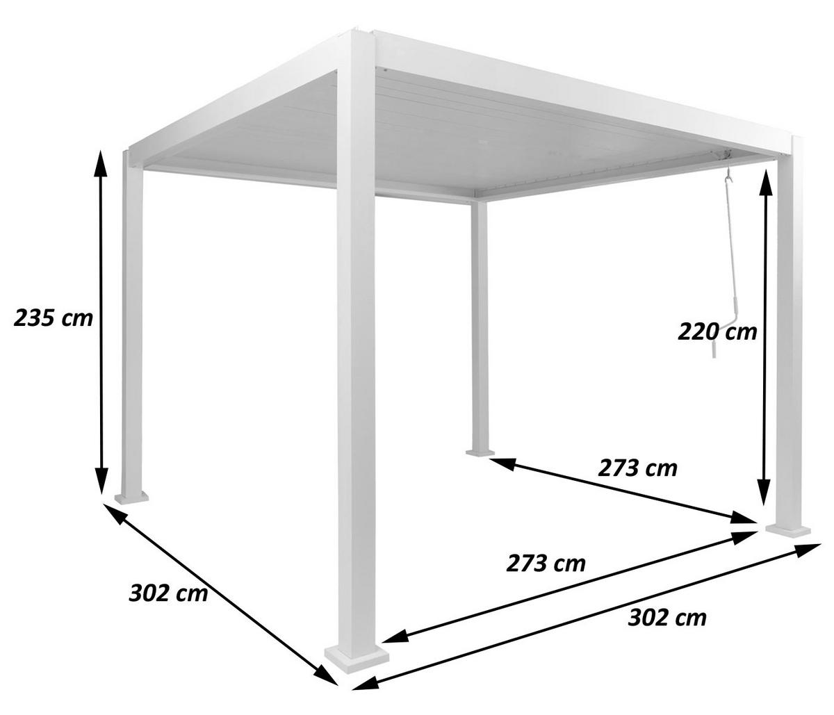 PERGOLA Anthrazit - Anthrazit, Metall (302/235/302cm) - MCW