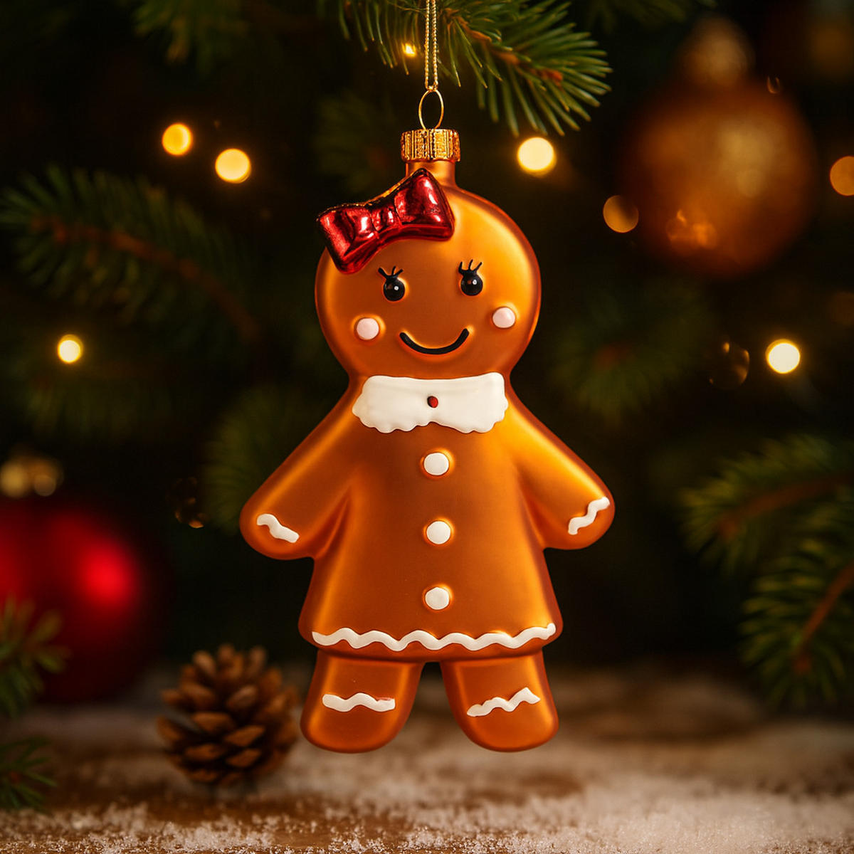 GLASKUGEL Kuka, Braun, 17 x 3 x 10 cm, Dekorative Weihnachtsdeko - Braun, Glas (3/17/10cm) - home&you