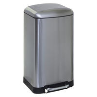 TRETABFALLEIMER Ariane, Edelstahl, PP-Kunststoff, Silberfarben, 30 Liter - Silberfarben, Metall (32/61/34cm) - 5five Simply Smart