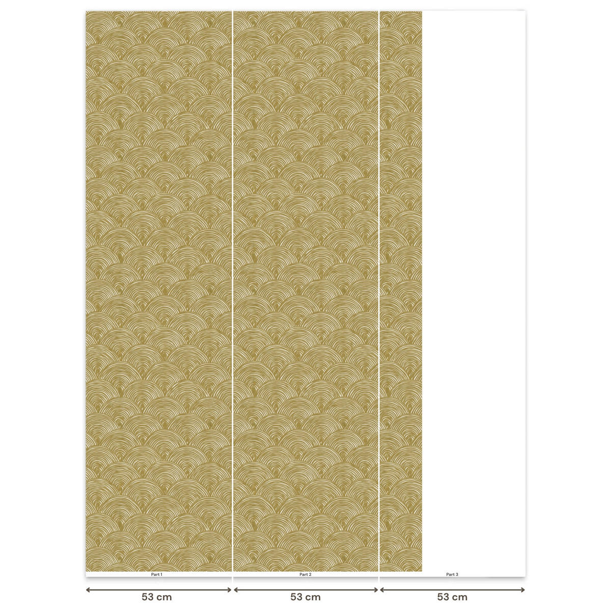 TAPETE - Fächer - Geometrisch - Grün - 120x200 cm - Goldfarben, Papier (120/200cm) - OnlyWow