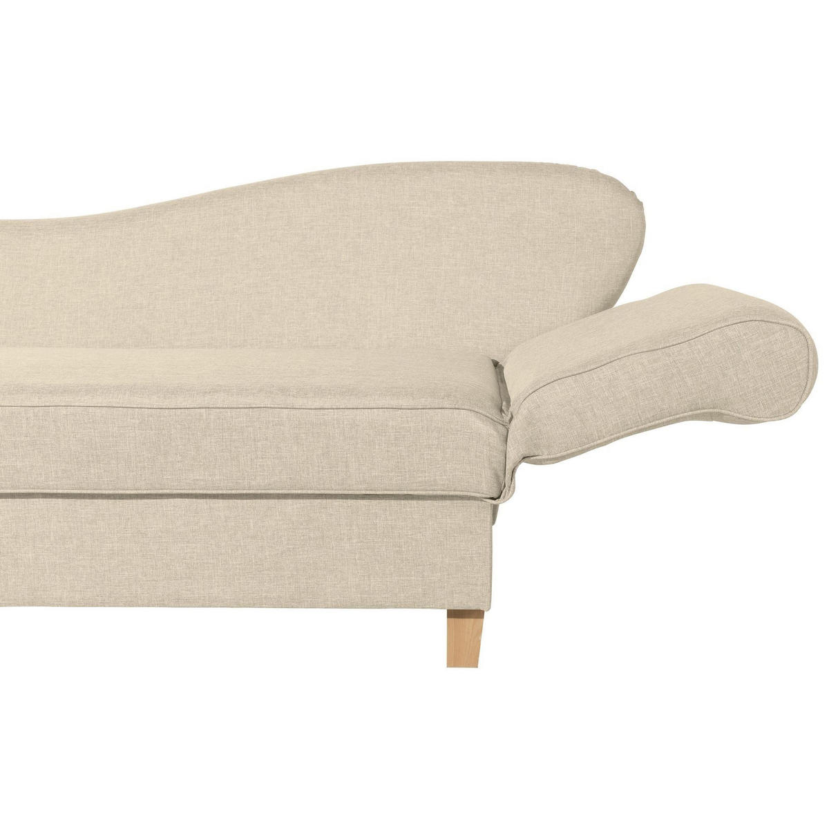 RECAMIERE mit Armteil rechts klappbar Katia Bezug Flachgewebe Buche natur / beige - Beige, Kunststoff (190/82/88cm) - 58aufmkessel
