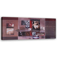 WANDBILD collage aus alten fotos - Beige, Textil (90/30cm) - Feeby