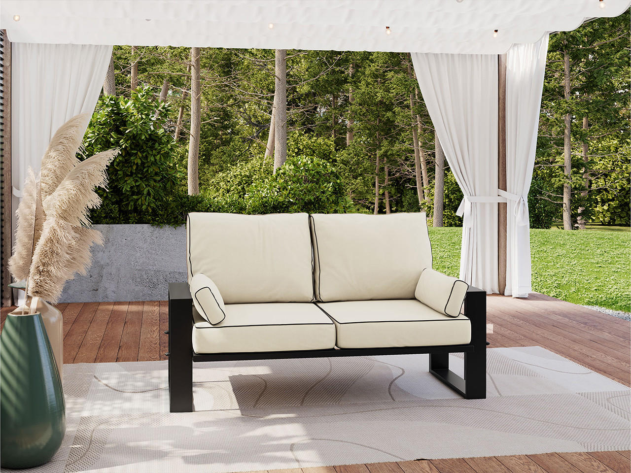 LOUNGESOFA Elba 2 Sitzer - Beige - Beige, Textil (150/90/87cm) - MKS
