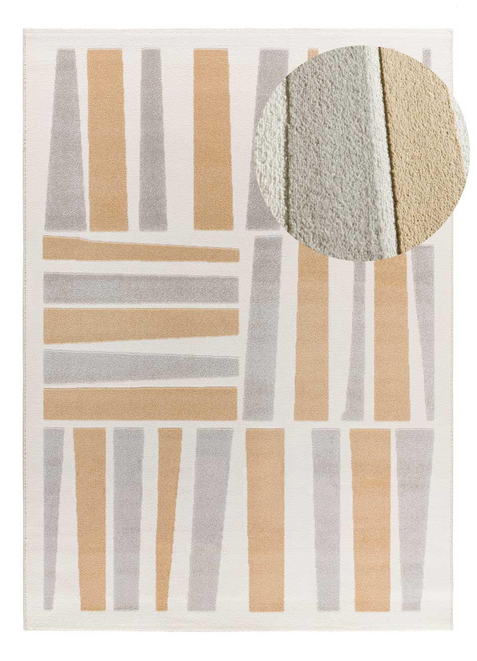 Atticgo Webteppich Beige, Grau 133x190 cm