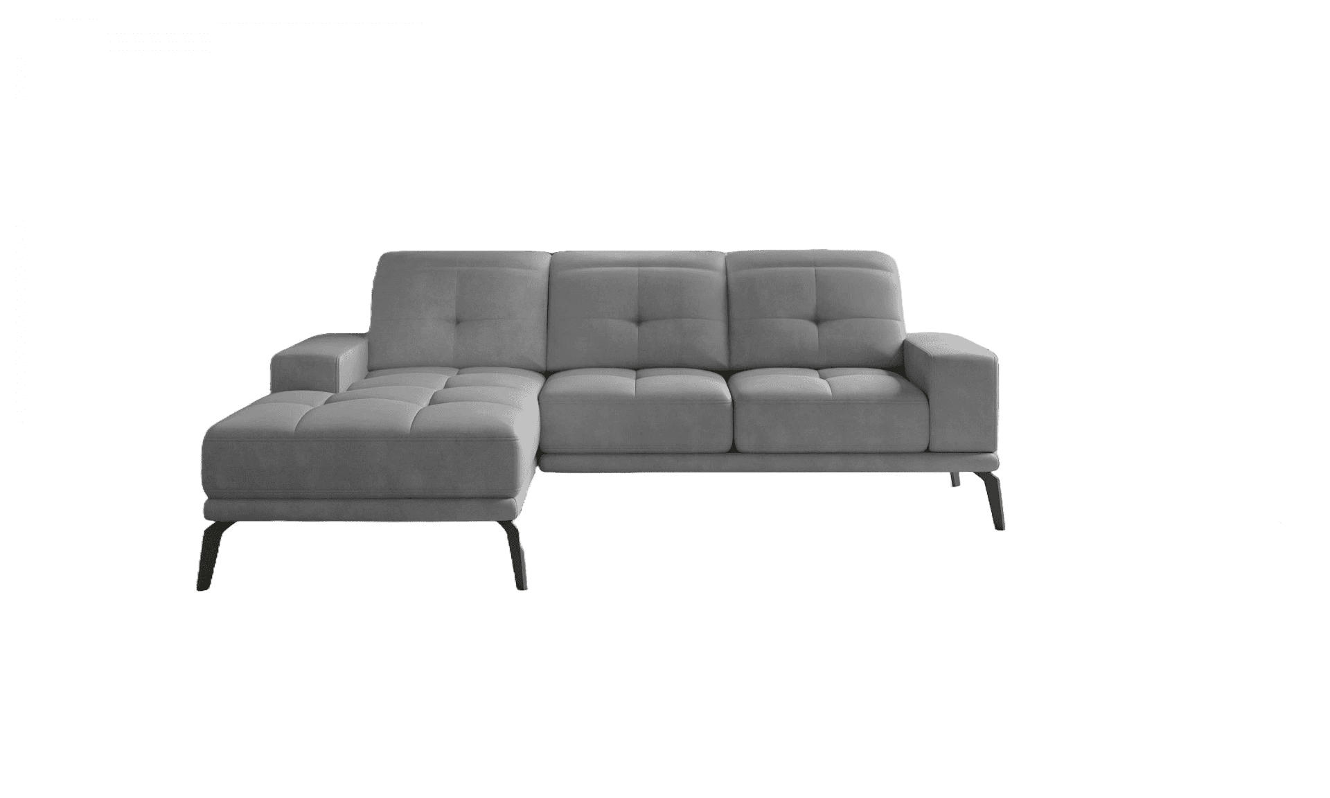 ECKSOFA mit verstellbaren Rückenlehnen und verstellbaren Kopfstützen - Schwarz/Grau, Textil/Metall (265/198cm) - Eltap