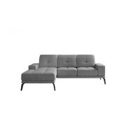 ECKSOFA mit verstellbaren Rückenlehnen und verstellbaren Kopfstützen - Schwarz/Grau, Textil/Metall (265/198cm) - Eltap