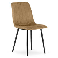 ESSZIMMERSTUHL JEWA brauner Sitz, schwarze Beine - Schwarz/Braun, Textil (43/90/51cm) - Valora